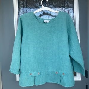 Hot Cotton Linen 3/4 Sleeve Tunic
